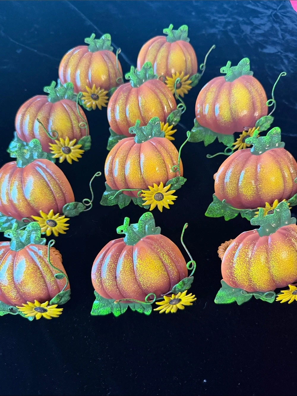 Pumpkin and Sunflower Napkin Rings (Set of 11)